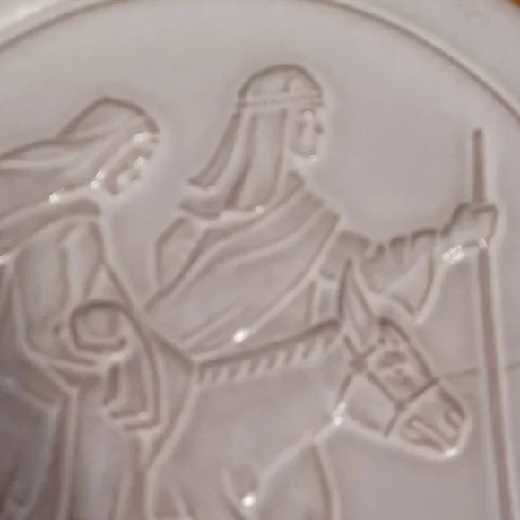 Vintage 1968 Frankoma Collectible Christmas Plate Flight Into Egypt Holy Family - Picture 3 of 9